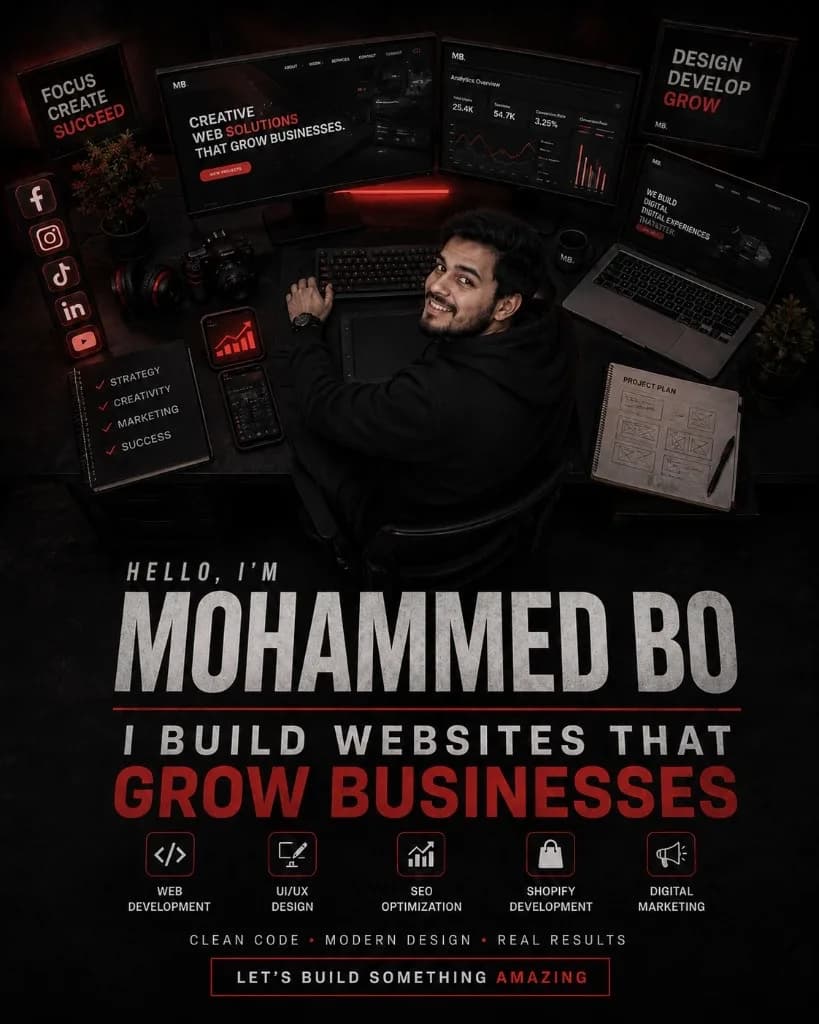 Editorial portrait of Mohammed Bo in his creative workspace